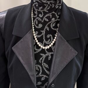 Vintage 90's Karl Lagerfeld Leather and Wool Sexy Power Suit